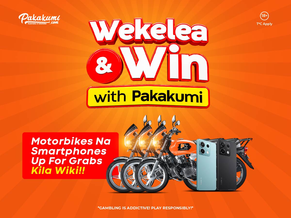 Pakakumi Wekelea and Win motorbike promotion artwork